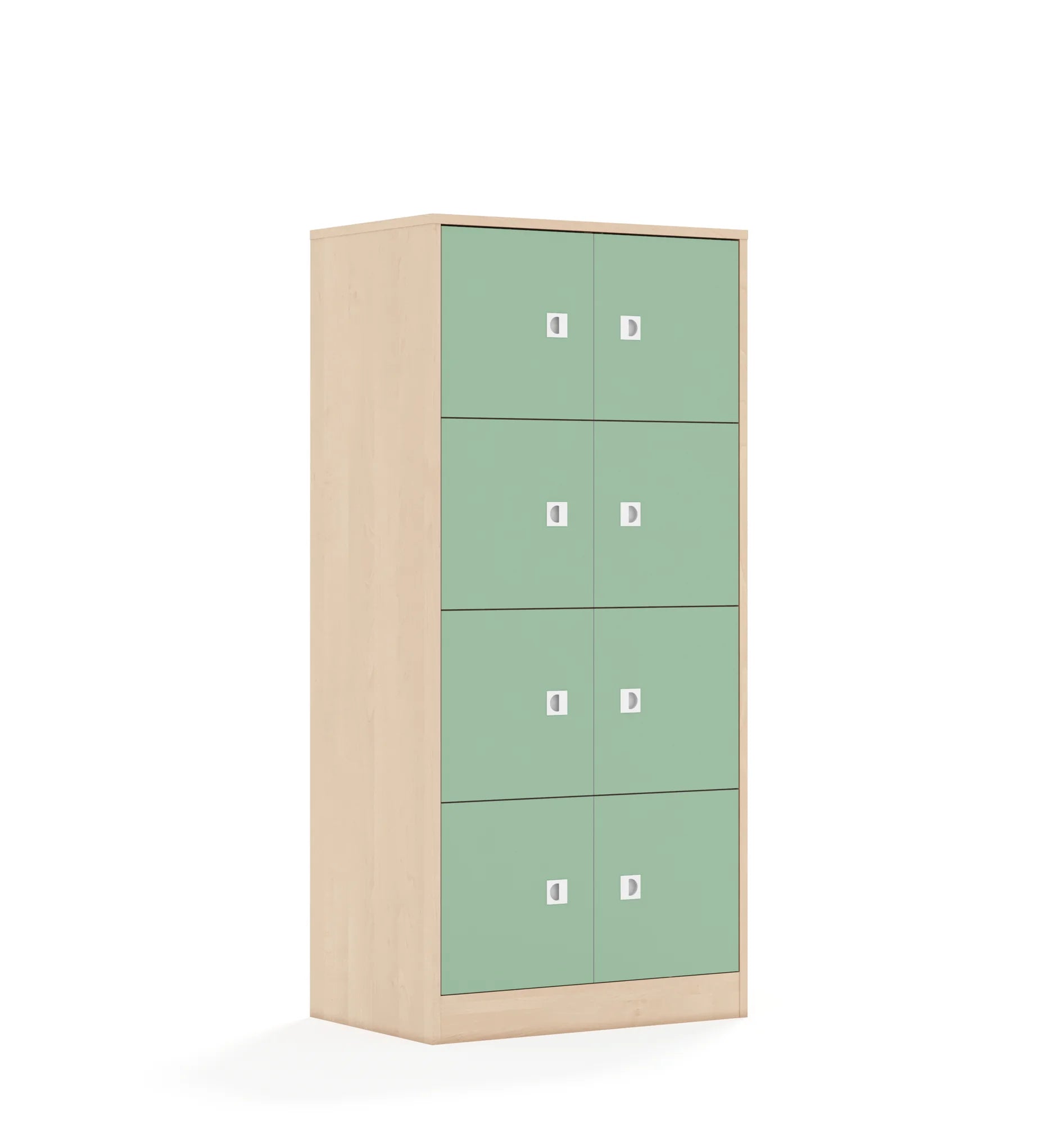 Szafa BLOX 70 4PP 8F1 706x466x1517 – brzoza / pastelowy zielony