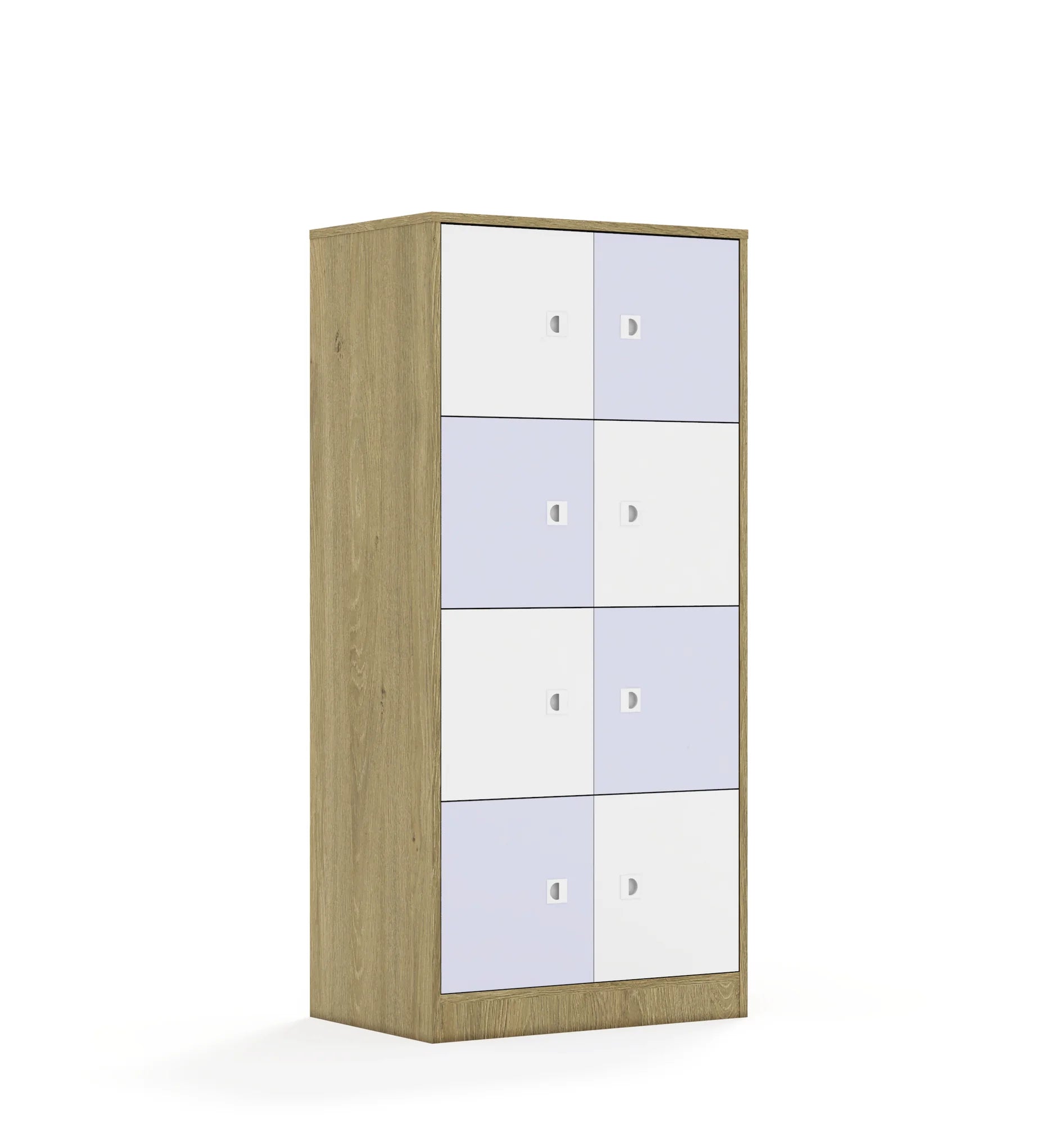 Szafa BLOX 70 4PP 8F1 706x466x1517 – dąb / biały/pastelowy fioletowy