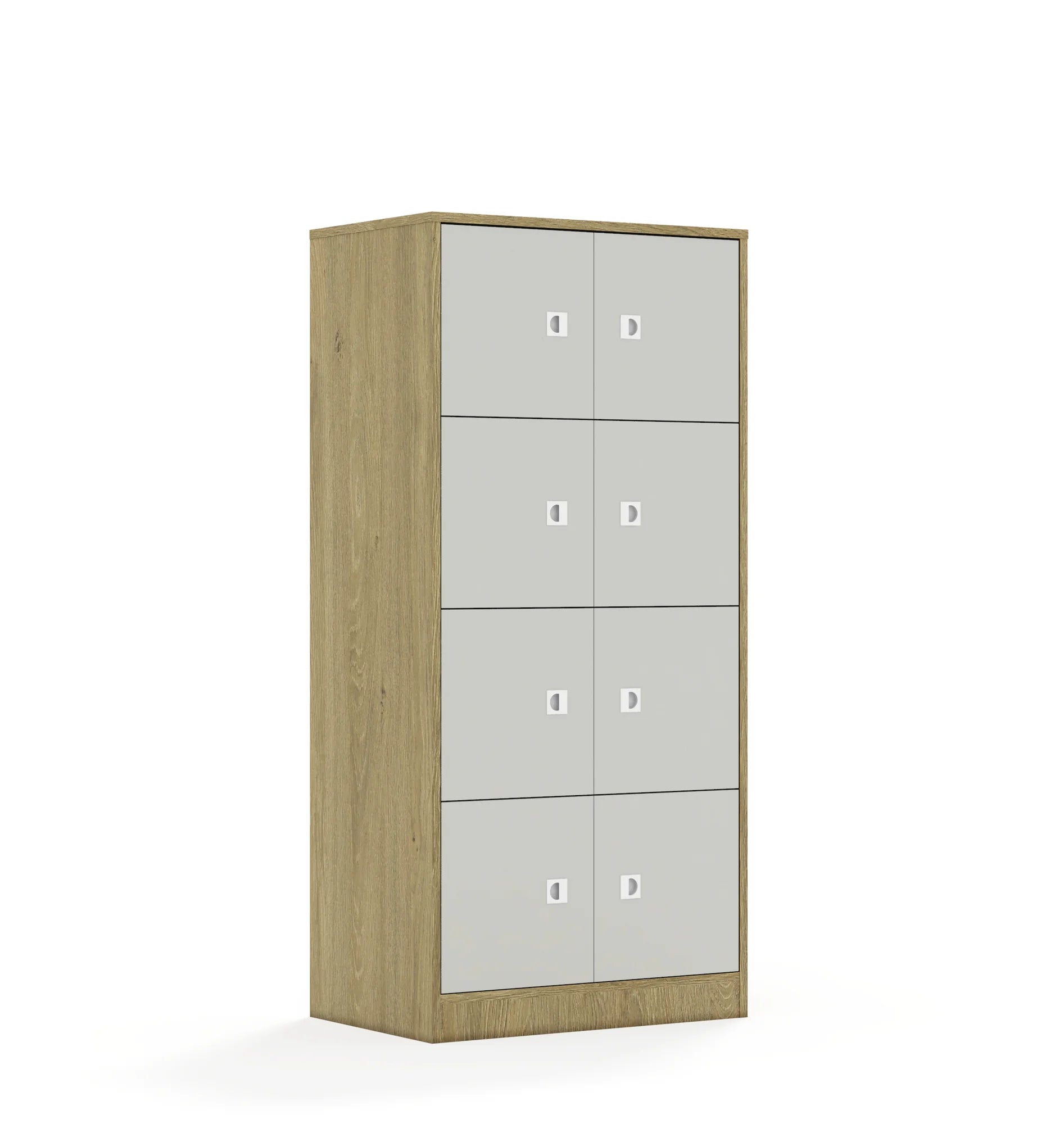 Szafa BLOX 70 4PP 8F1 706x466x1517 – dąb / jasny szary