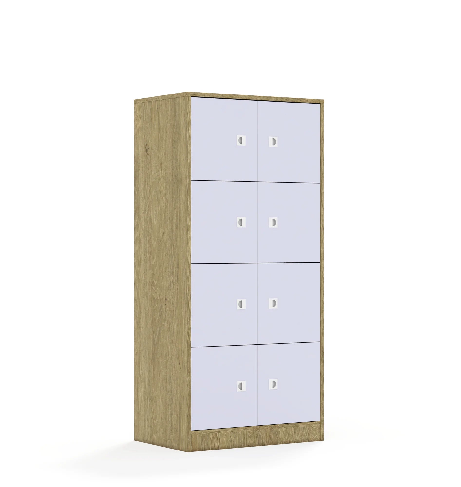 Szafa BLOX 70 4PP 8F1 706x466x1517 – dąb / pastelowy fioletowy