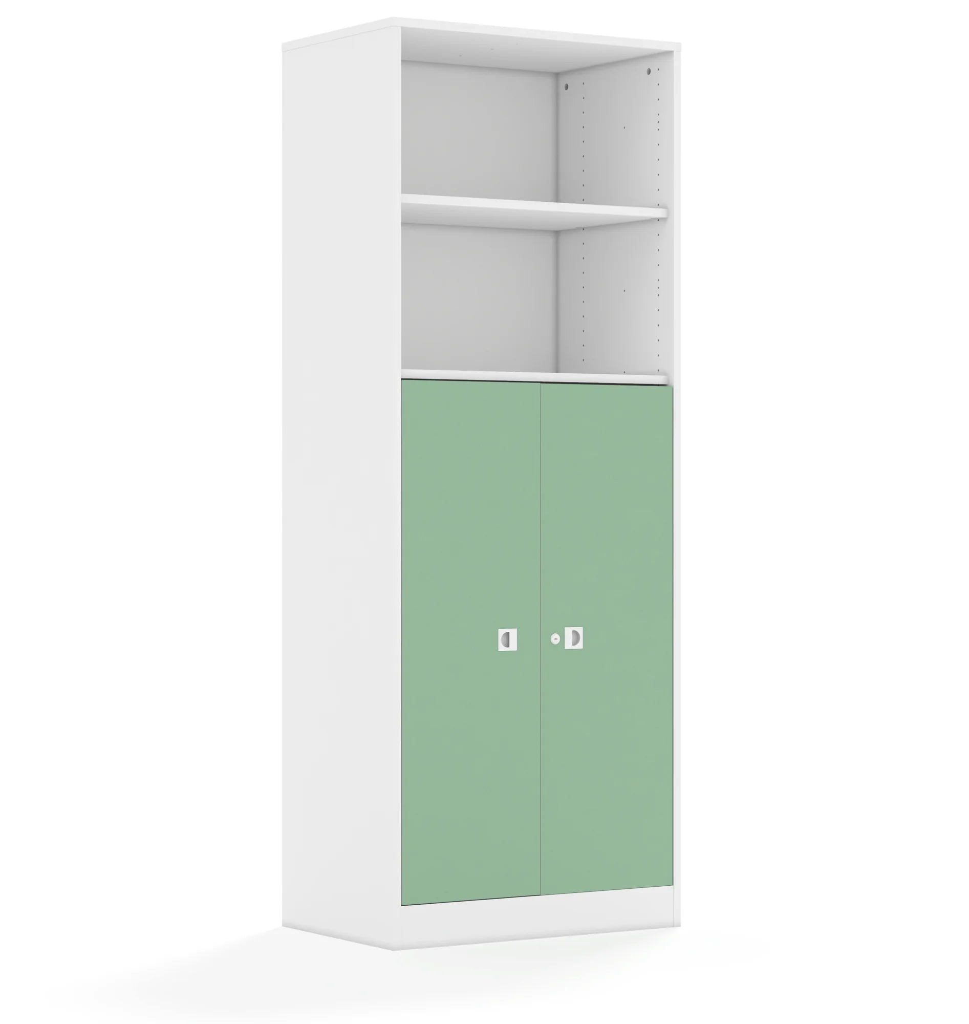 Szafa BLOX 70 5P 2F3 706x466x1869 – biały / pastelowy zielony