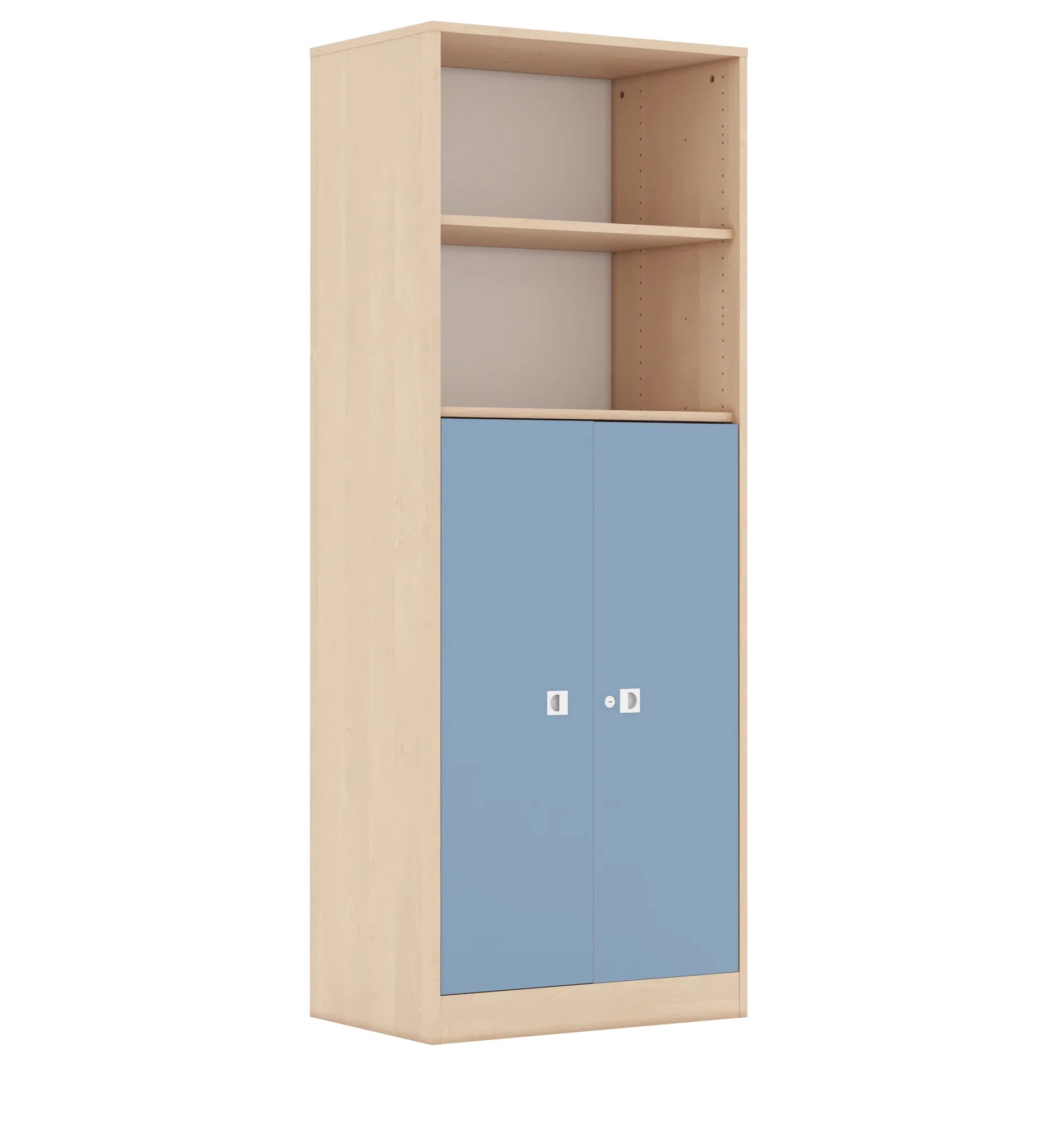 Szafa BLOX 70 5P 2F3 706x466x1869 – brzoza / pastelowy niebieski