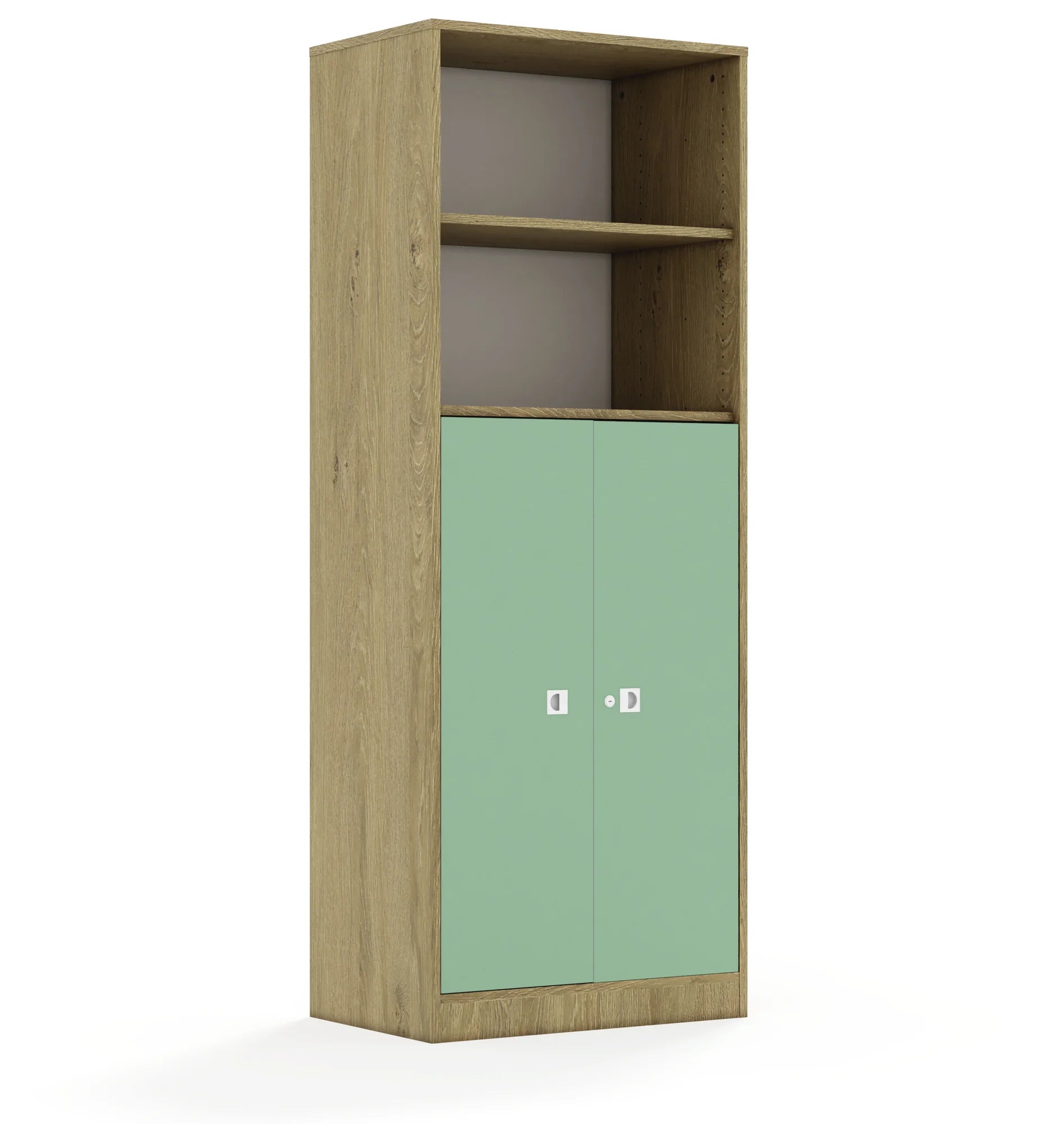 Szafa BLOX 70 5P 2F3 706x466x1869 – dąb / pastelowy zielony