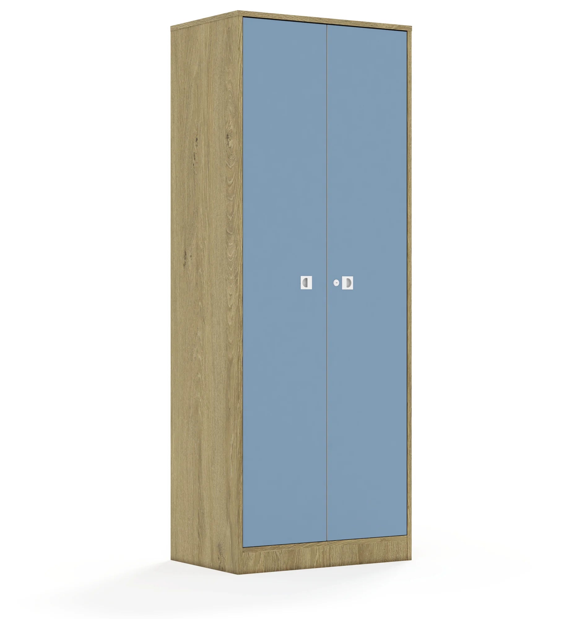 Szafa BLOX 70 5P 2F5 706x466x1869 – dąb / pastelowy niebieski