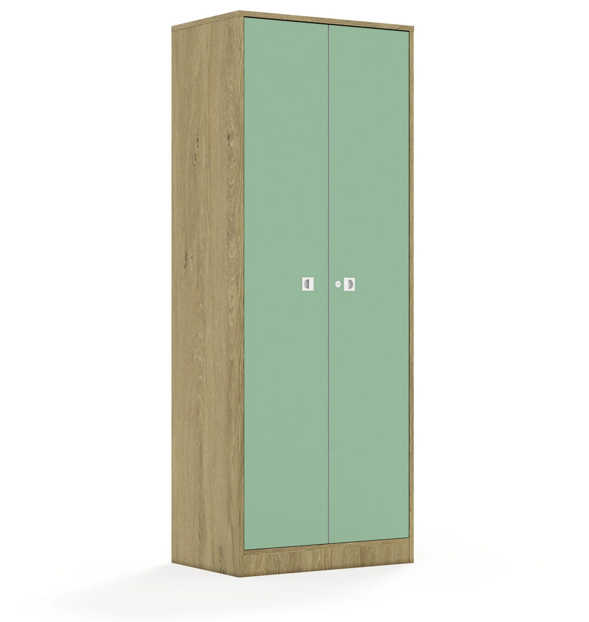 Szafa BLOX 70 5P 2F5 706x466x1869 – dąb / pastelowy zielony