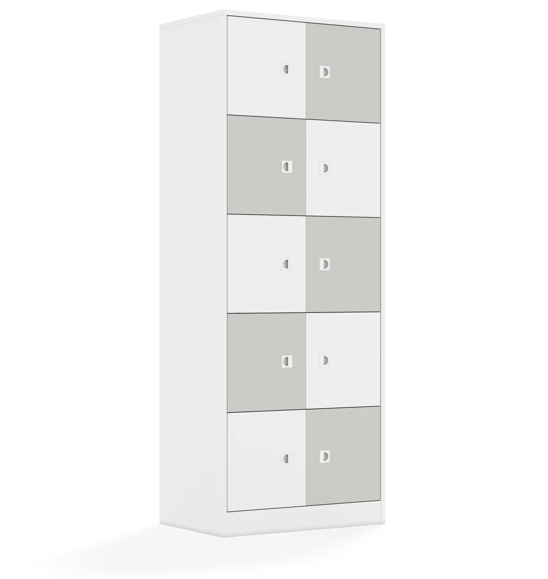 Szafa BLOX 70 5PP 10F1 706x466x1869 – biały / biały/jasny szary
