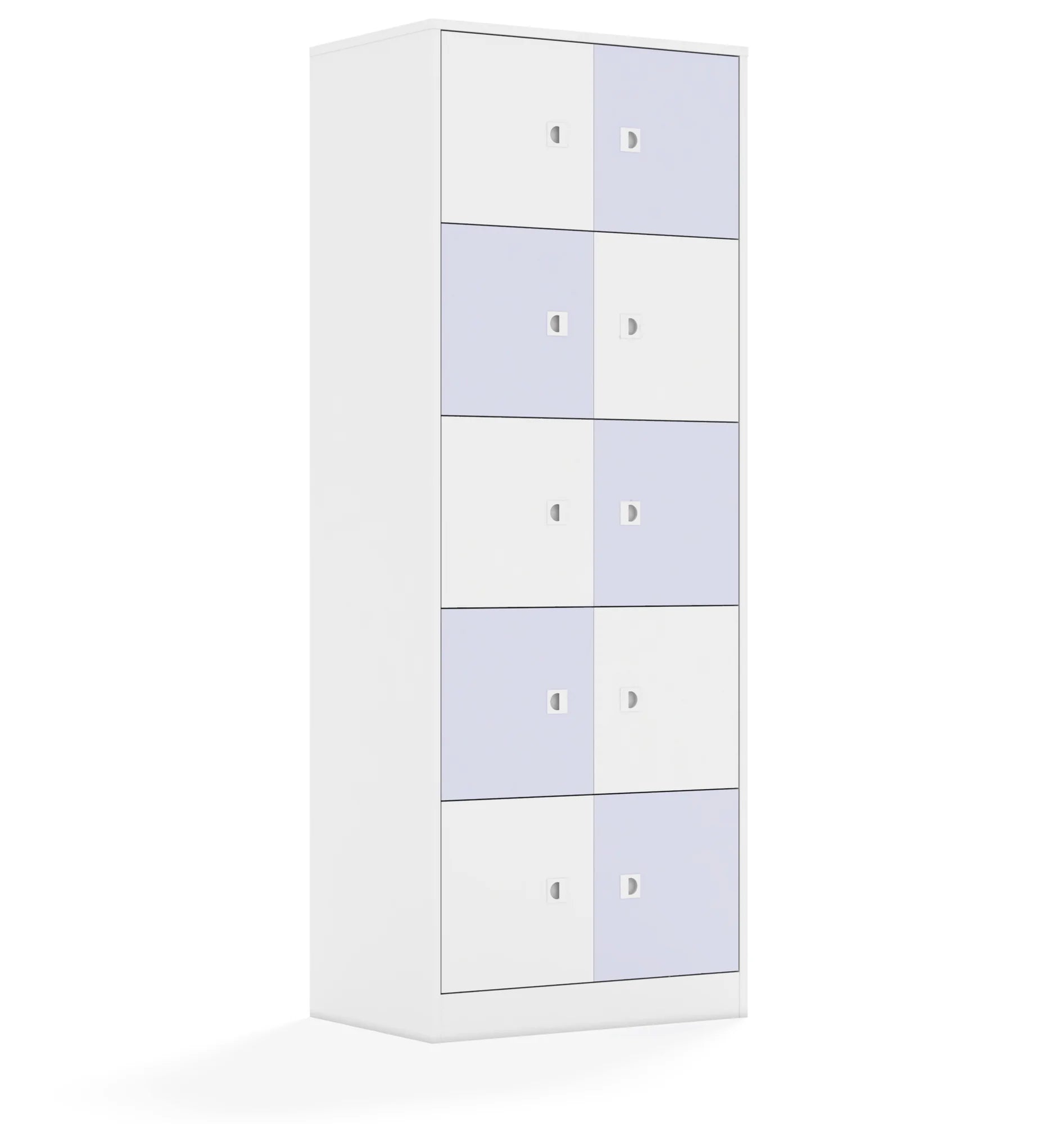 Szafa BLOX 70 5PP 10F1 706x466x1869 – biały / biały/pastelowy fioletowy