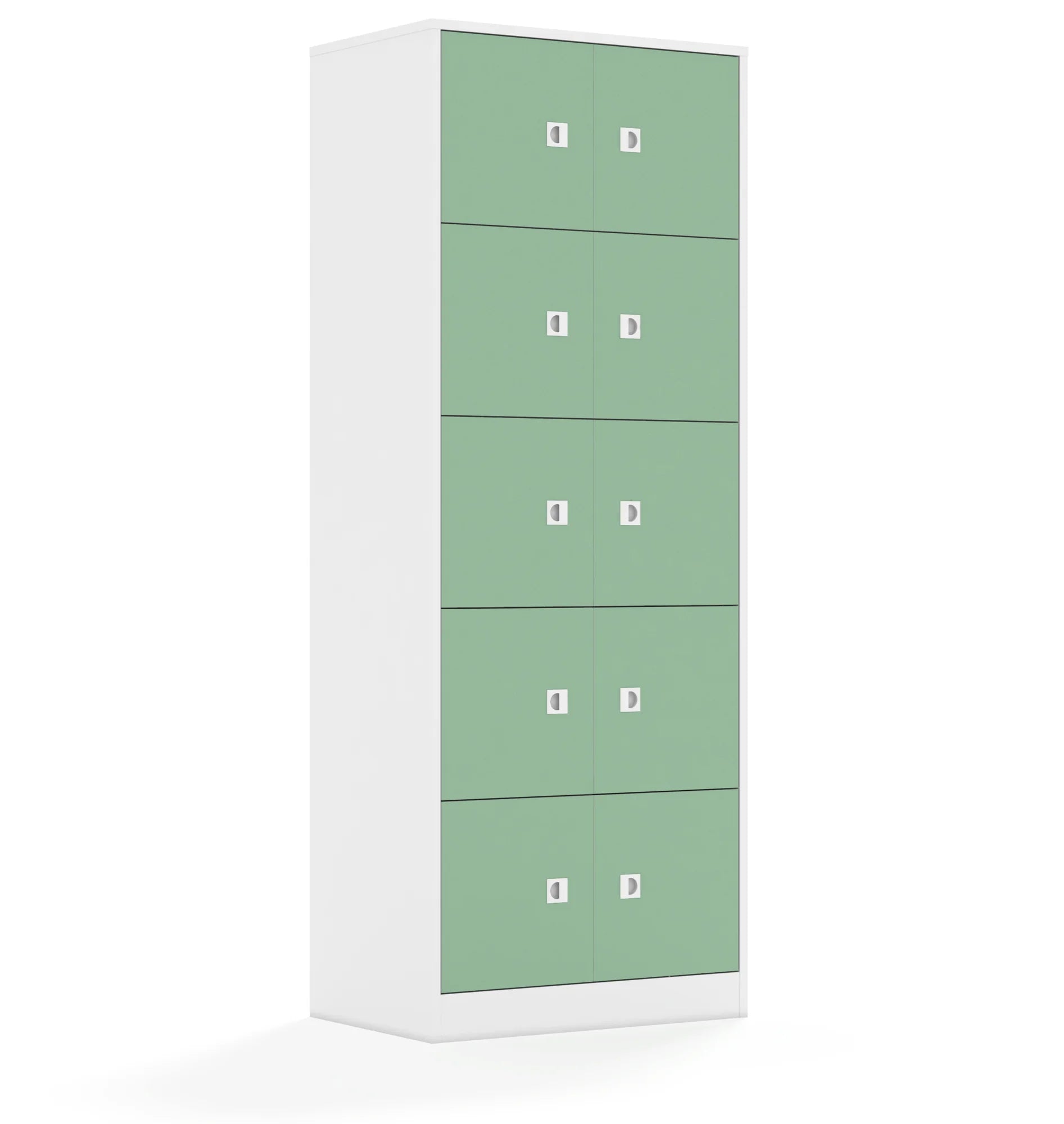 Szafa BLOX 70 5PP 10F1 706x466x1869 – biały / pastelowy zielony