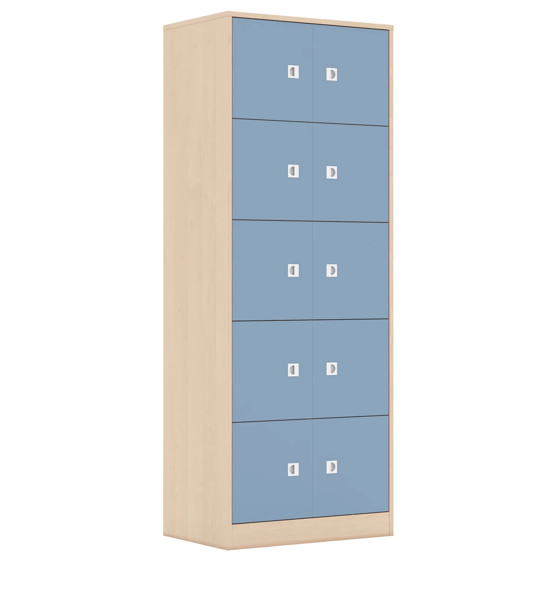 Szafa BLOX 70 5PP 10F1 706x466x1869 – brzoza / pastelowy niebieski