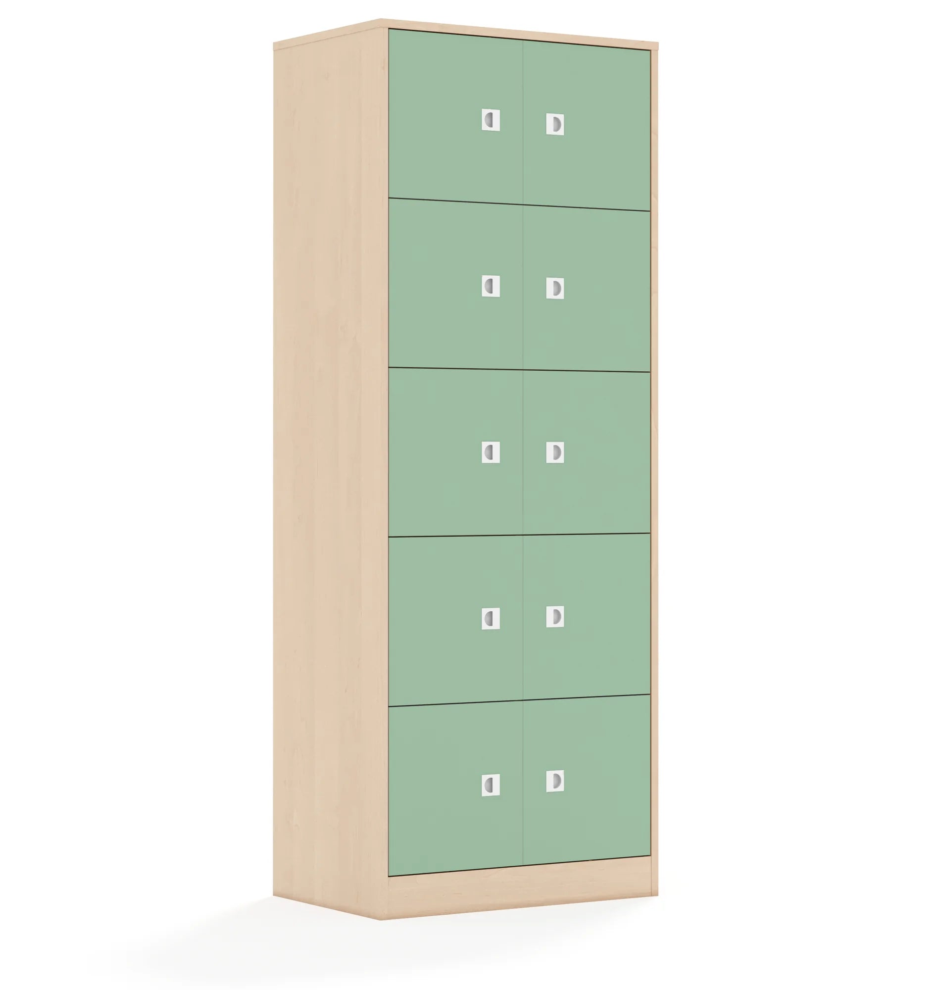 Szafa BLOX 70 5PP 10F1 706x466x1869 – brzoza / pastelowy zielony