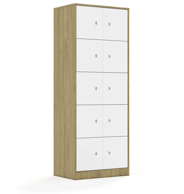 Szafa BLOX 70 5PP 10F1 706x466x1869 – dąb / biały