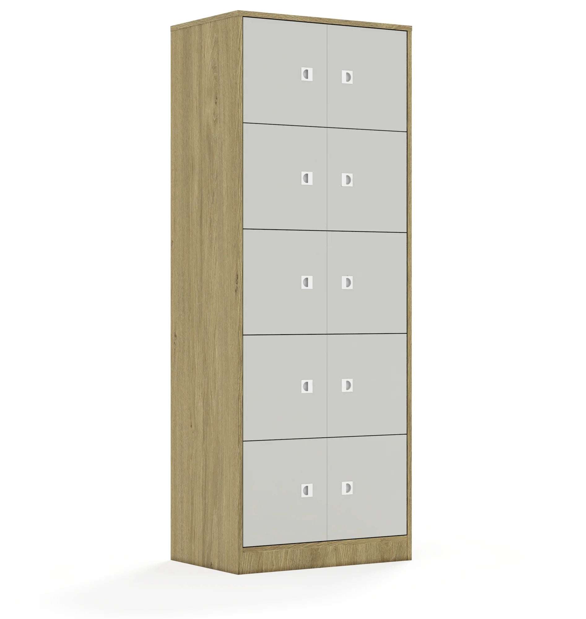 Szafa BLOX 70 5PP 10F1 706x466x1869 – dąb / jasny szary