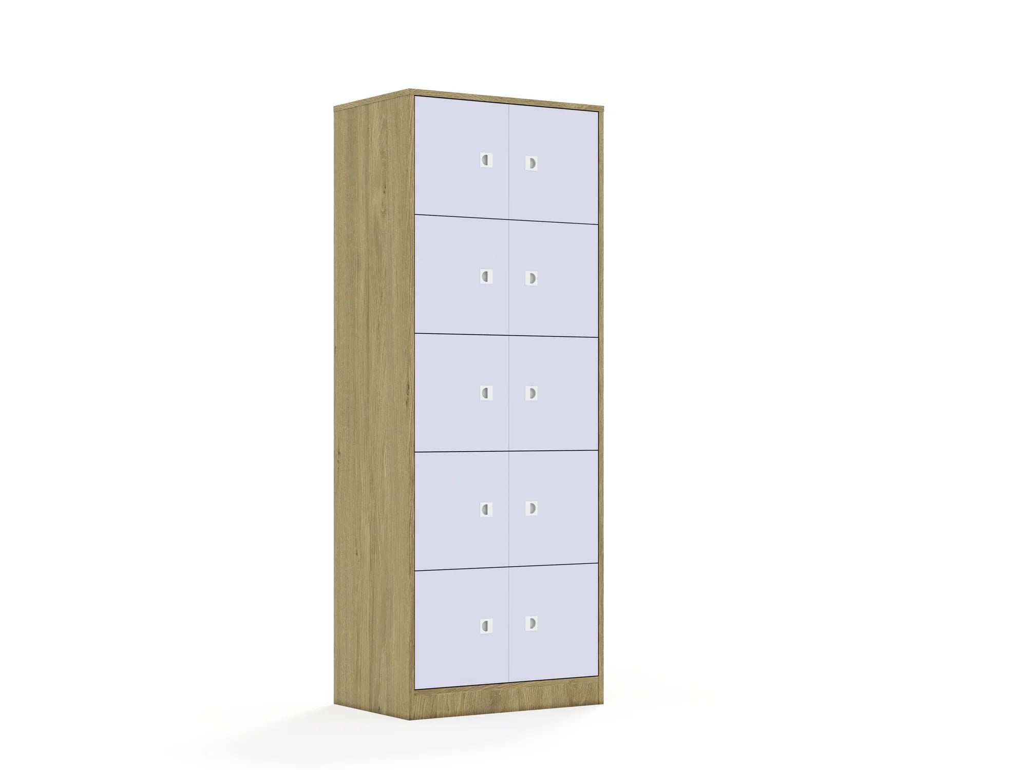 Szafa BLOX 70 5PP 10F1 706x466x1869 – dąb / pastelowy fioletowy