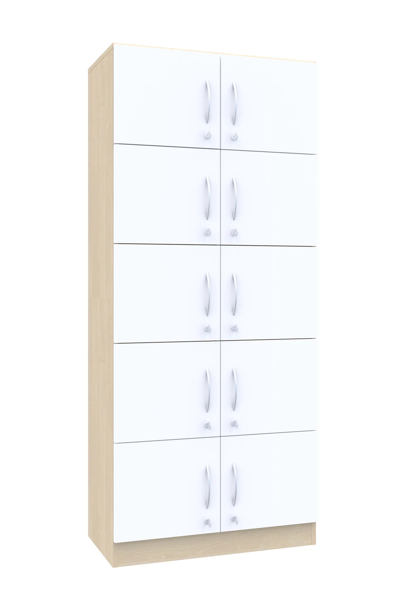 Szafa skrytkowa Simple 80 5PP 10F1 800x400x1850 – brzoza / biały