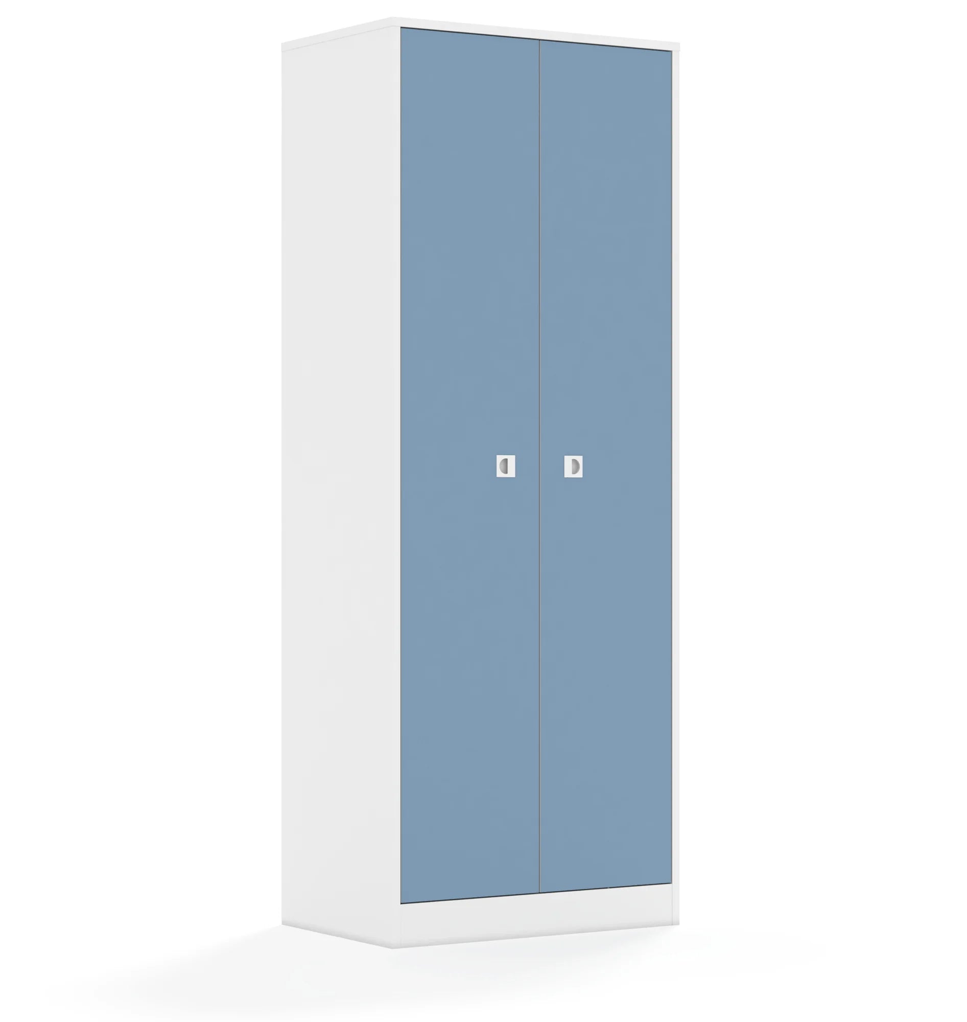 Szafa ubraniowa BLOX 70 5PU 2F5 706x466x1869 – biały / pastelowy niebieski