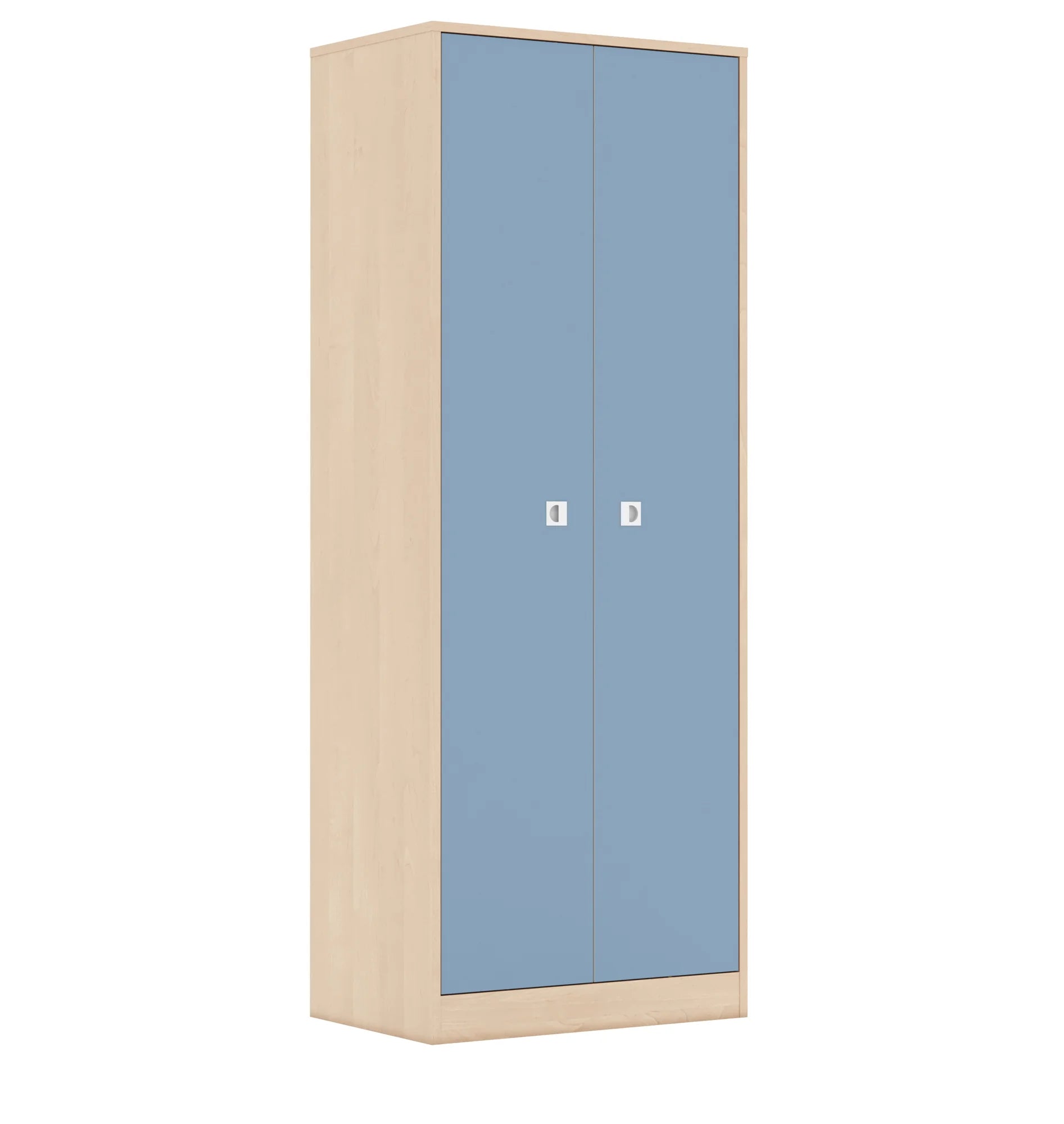Szafa ubraniowa BLOX 70 5PU 2F5 706x466x1869 – brzoza / pastelowy niebieski