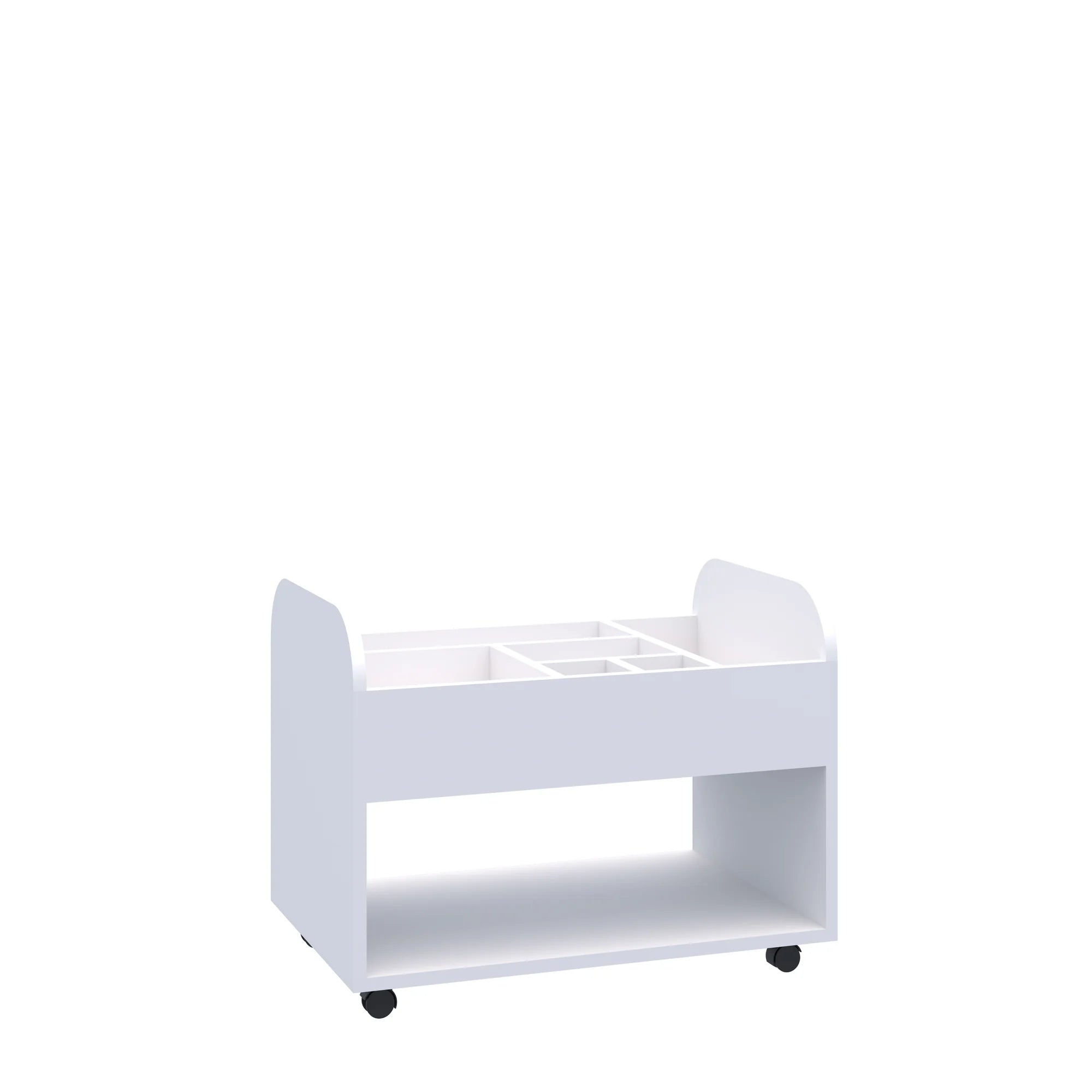 Szafka plastyczna mobilna Smart 1P z przegrodami 706x466x550 – biały