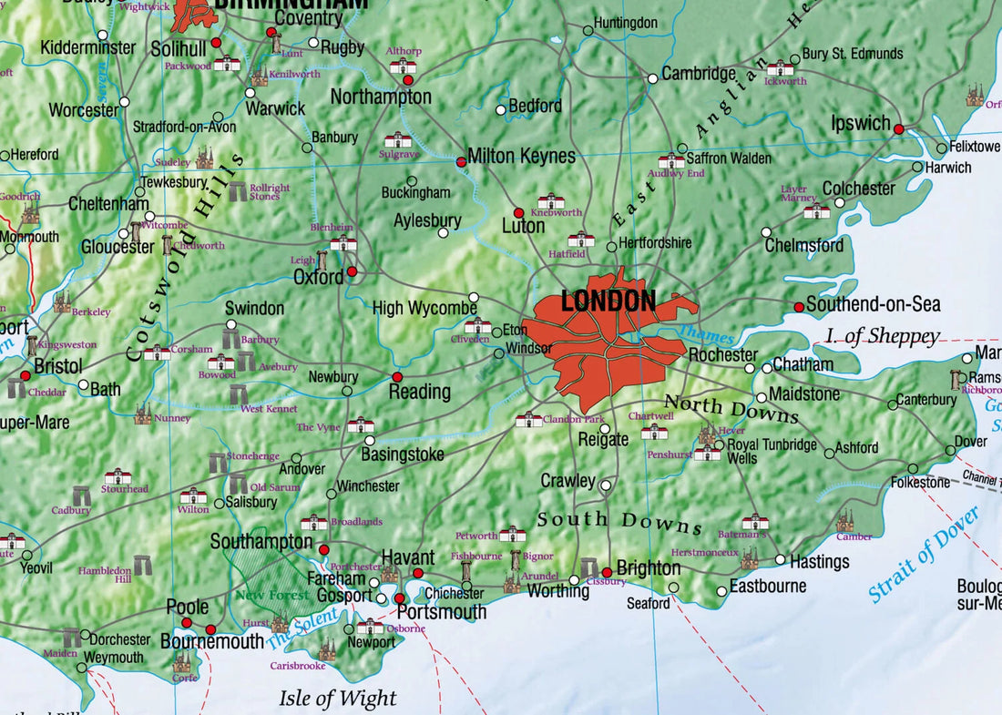 The British Isles Physical - mapa ścienna w języku angielskim