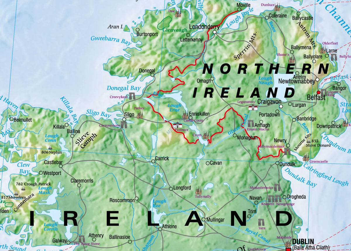 The British Isles Physical - mapa ścienna w języku angielskim - zdjęcie 3