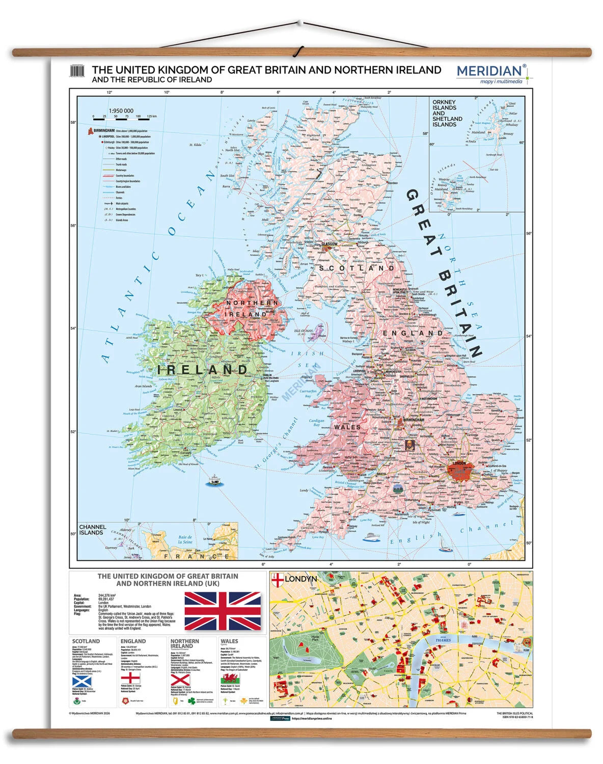 The British Isles political - mapa ścienna w języku angielskim