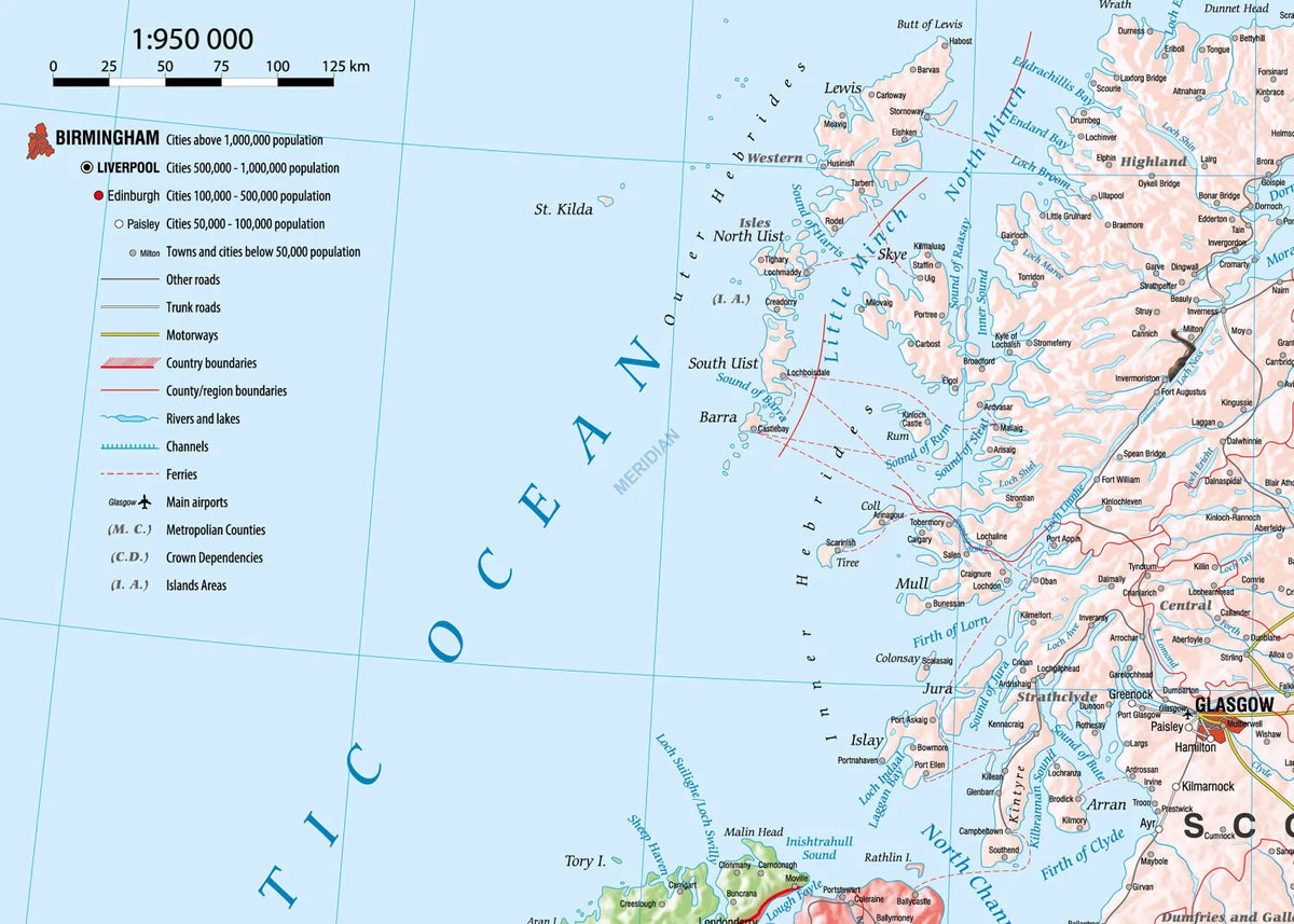 The British Isles political - mapa ścienna w języku angielskim - zdjęcie 3