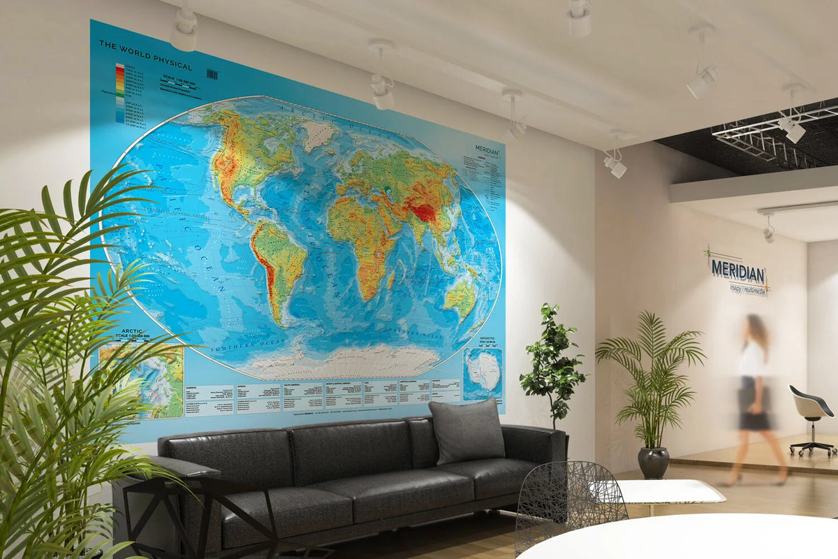 The World Physical - mapa ścienna w języku angielskim - wersja fototapeta