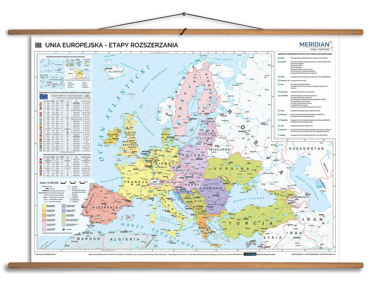 Unia Europejska - etapy rozszerzania - mapa ścienna