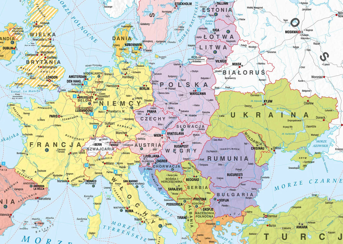 Unia Europejska - etapy rozszerzania - mapa ścienna