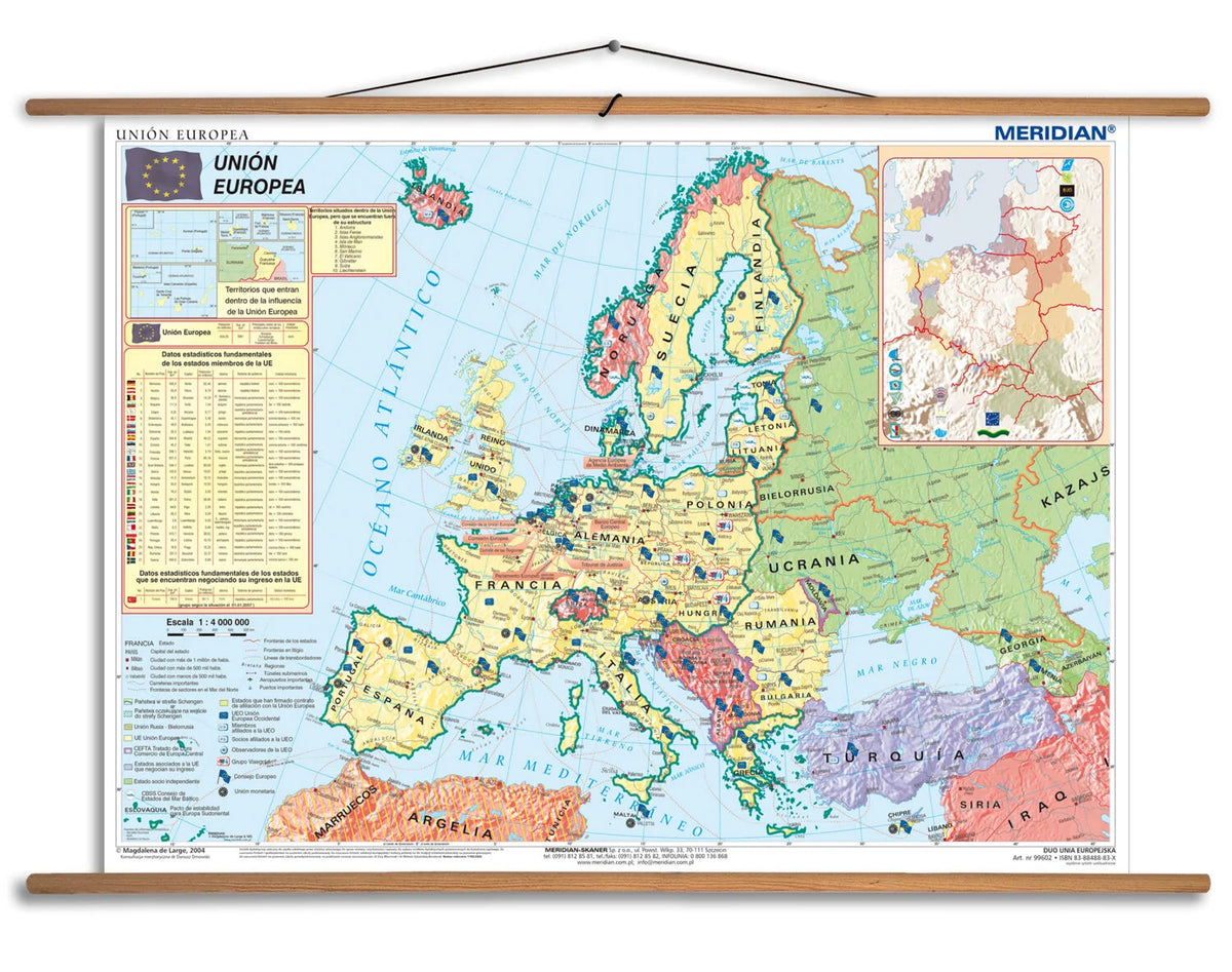 Unión Europea - mapa ścienna w języku hiszpańskim