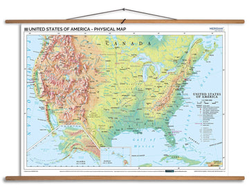 United States of America physical - mapa ścienna w języku angielskim