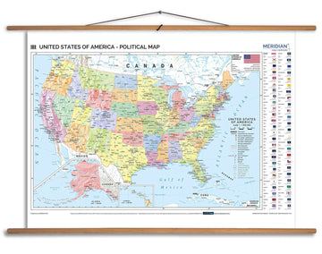 United States of America political - mapa ścienna w języku angielskim