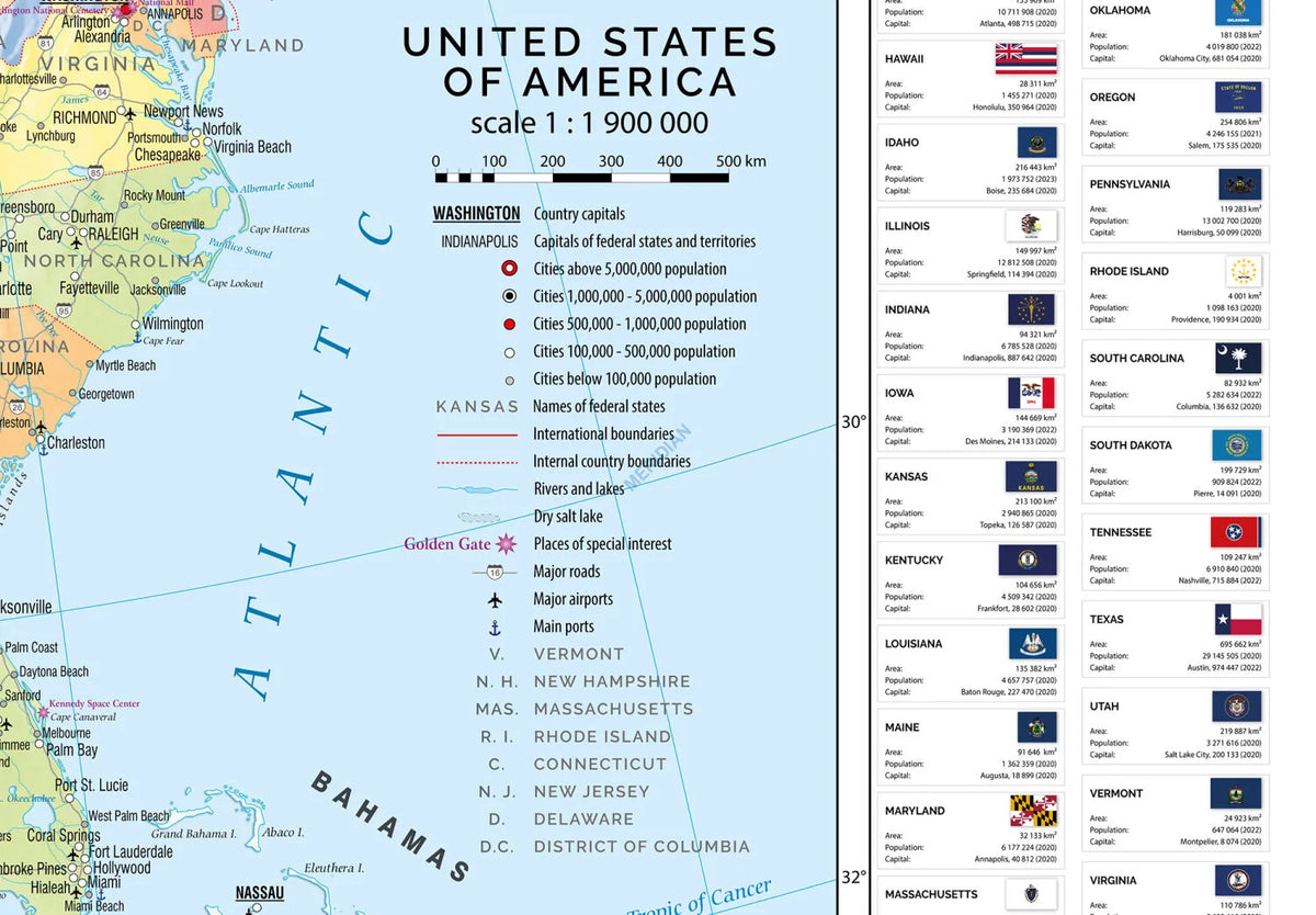 United States of America political - mapa ścienna w języku angielskim - zdjęcie 2