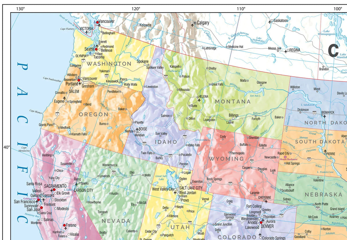 United States of America political - mapa ścienna w języku angielskim - zdjęcie 3