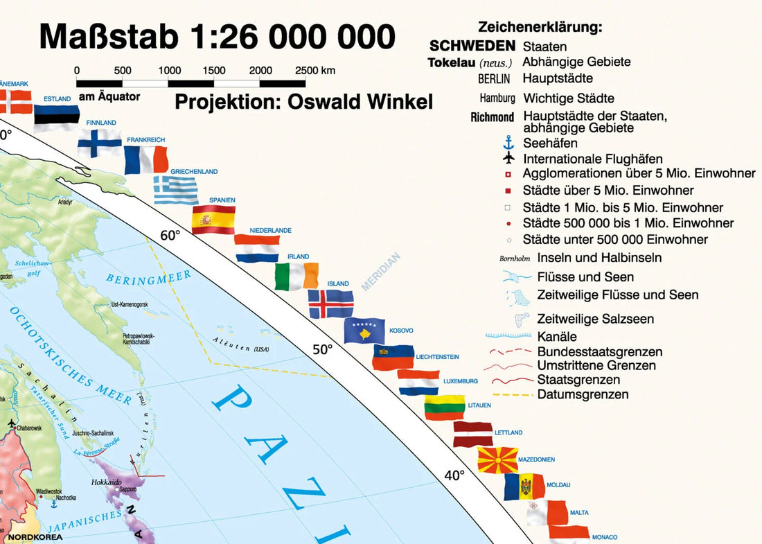Welt politisch - mapa ścienna w języku niemieckim