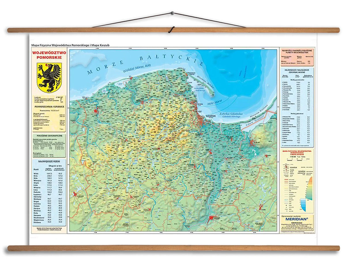 Województwo pomorskie - mapa fizyczna i mapa Kaszub