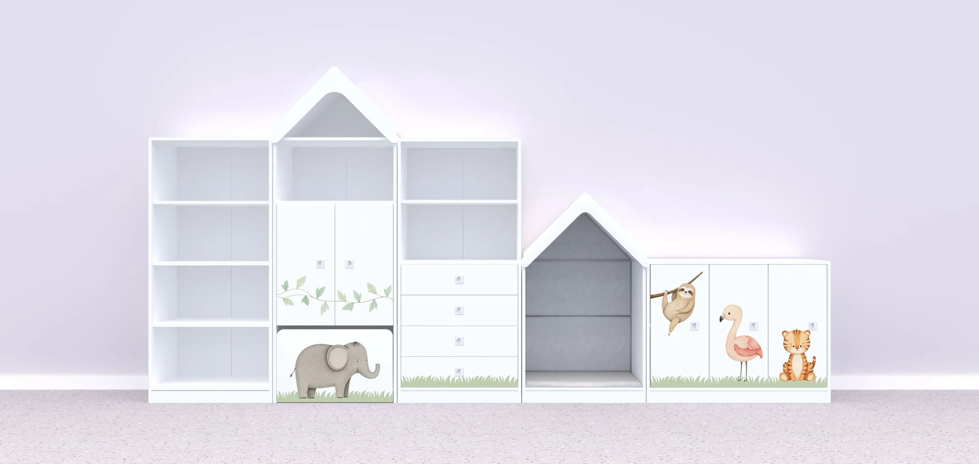 Zestaw mebli BLOX 1 – biały / Nature