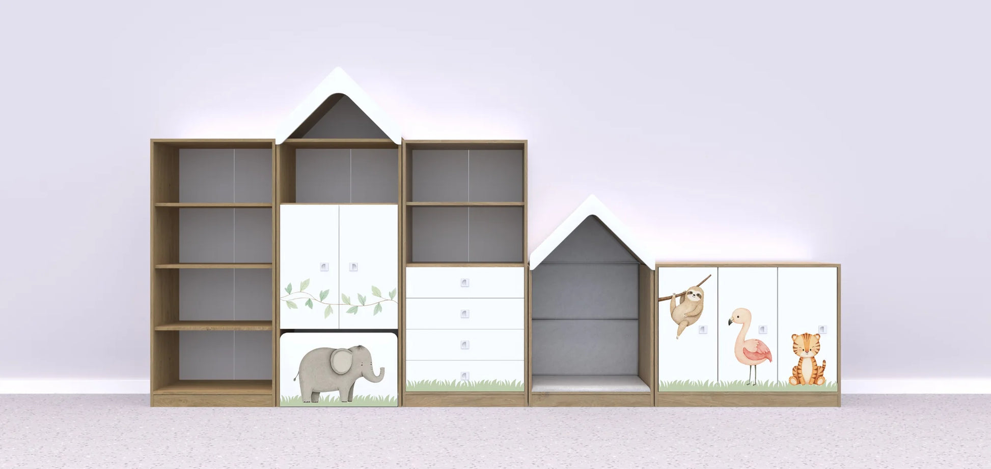 Zestaw mebli BLOX 1 – dąb / Nature