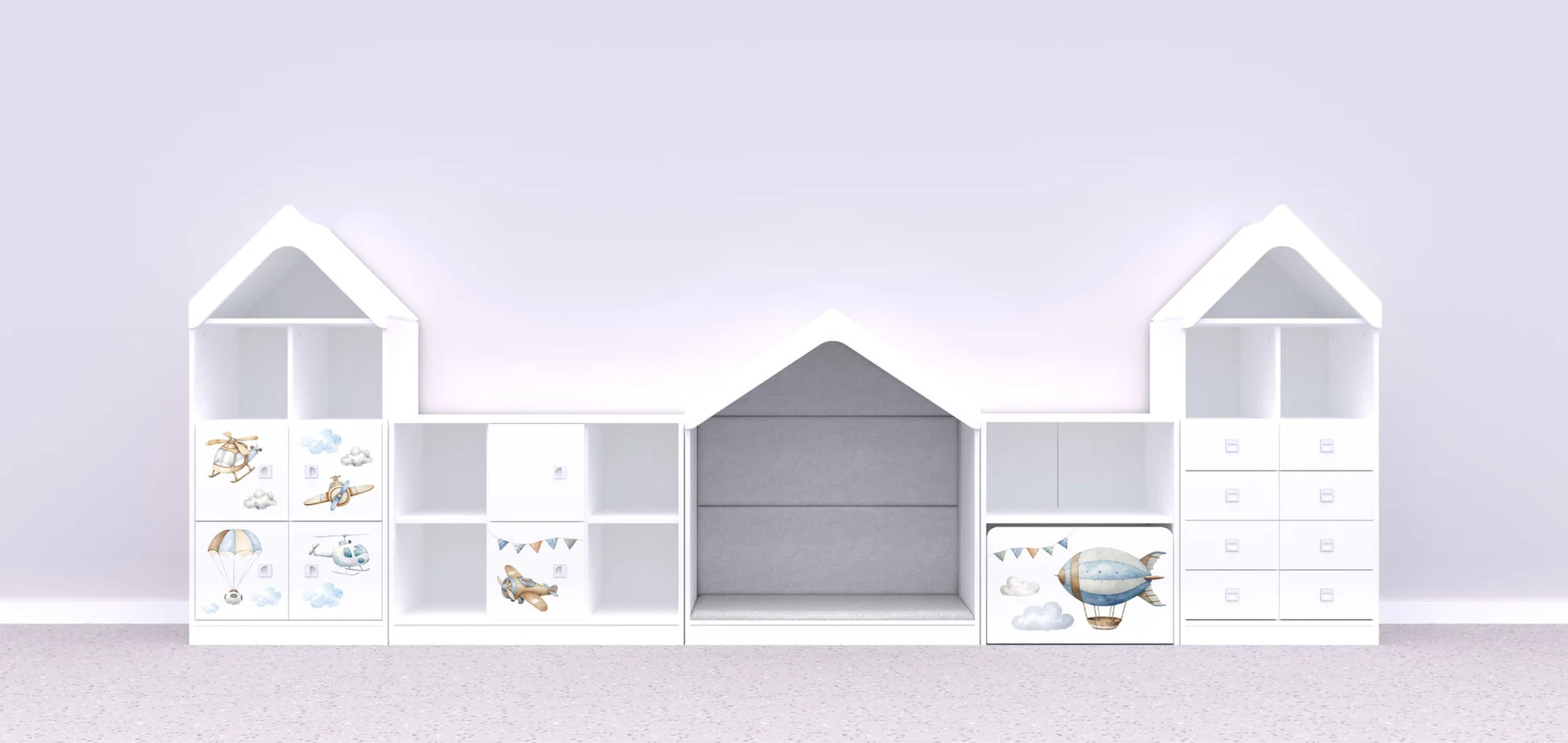 Zestaw mebli BLOX 11 – biały / Air