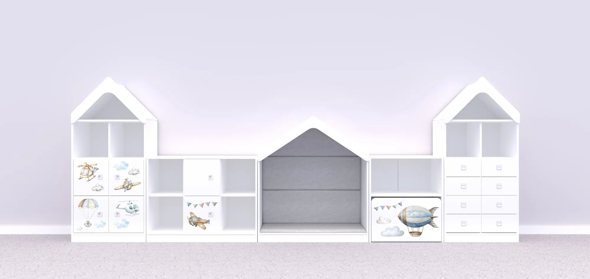 Zestaw mebli BLOX 11 – biały / Air