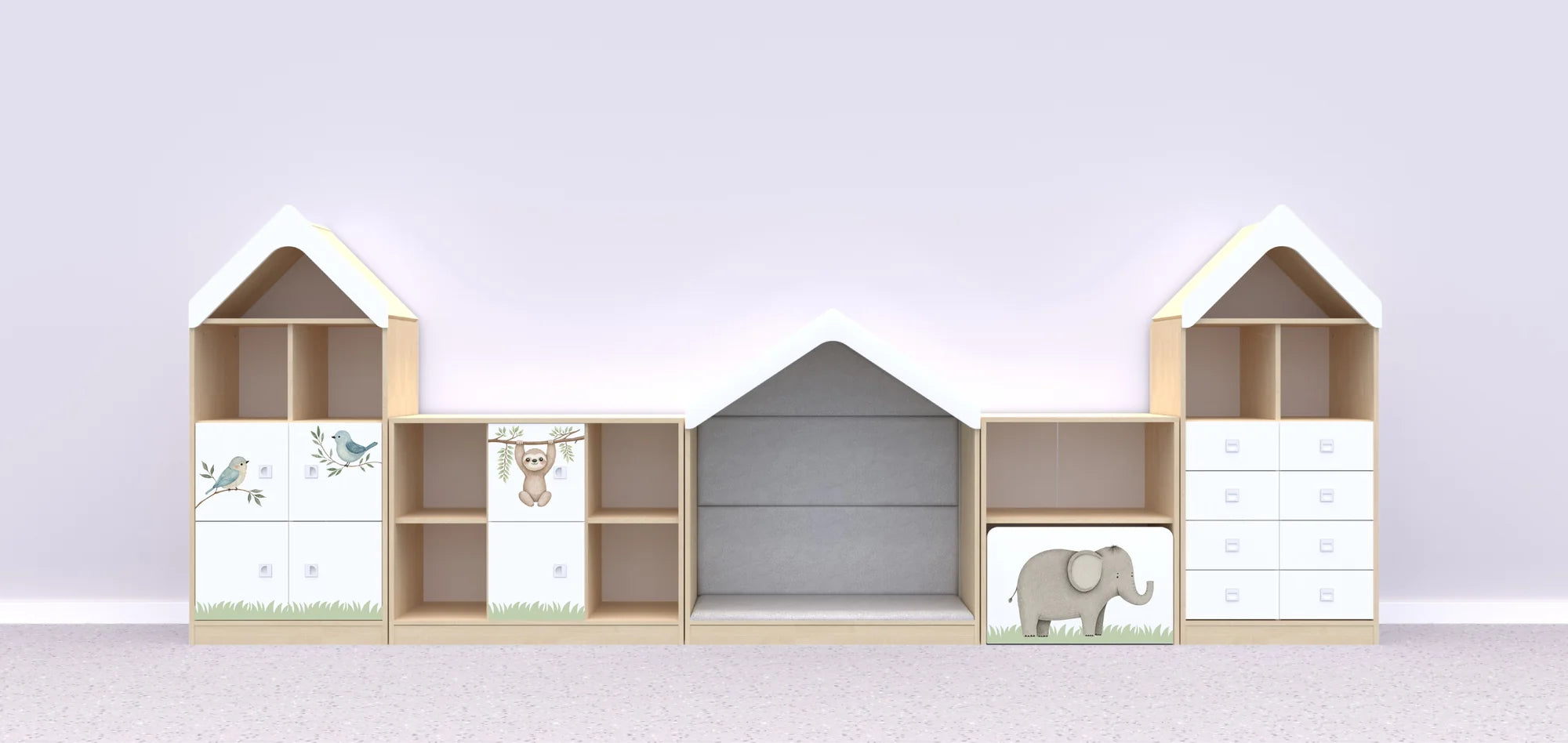 Zestaw mebli BLOX 11 – brzoza / Nature