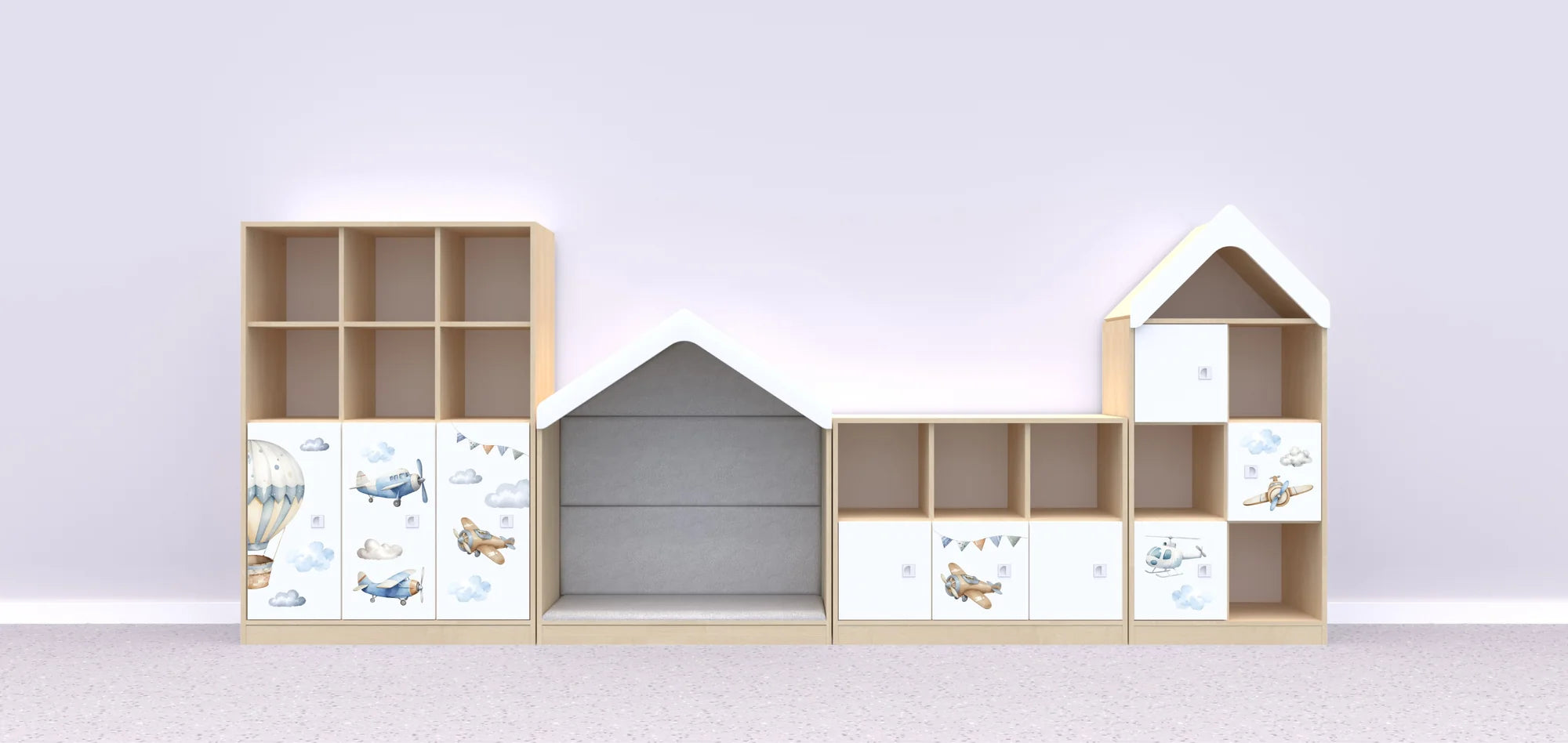 Zestaw mebli BLOX 13 – brzoza / Air