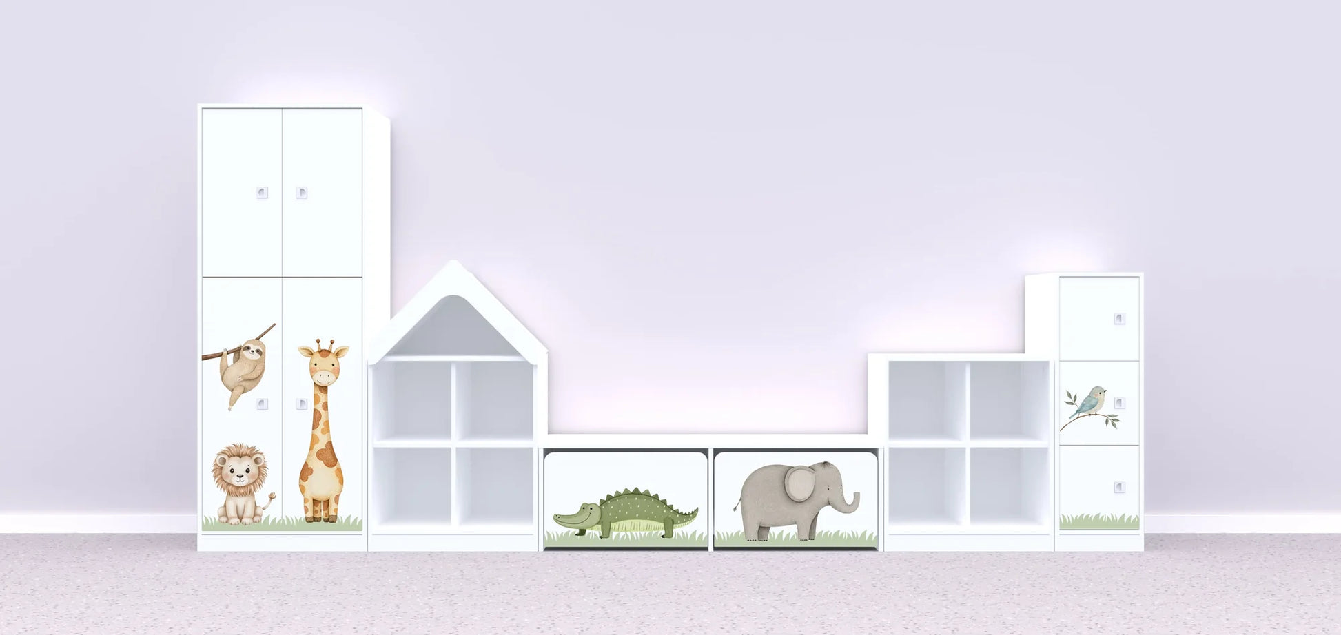 Zestaw mebli BLOX 14 – biały / Nature