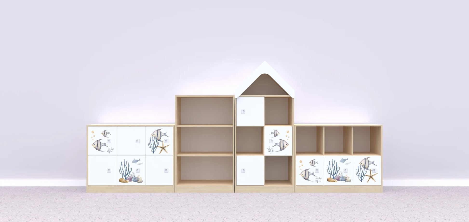 Zestaw mebli BLOX 15 – brzoza / Water