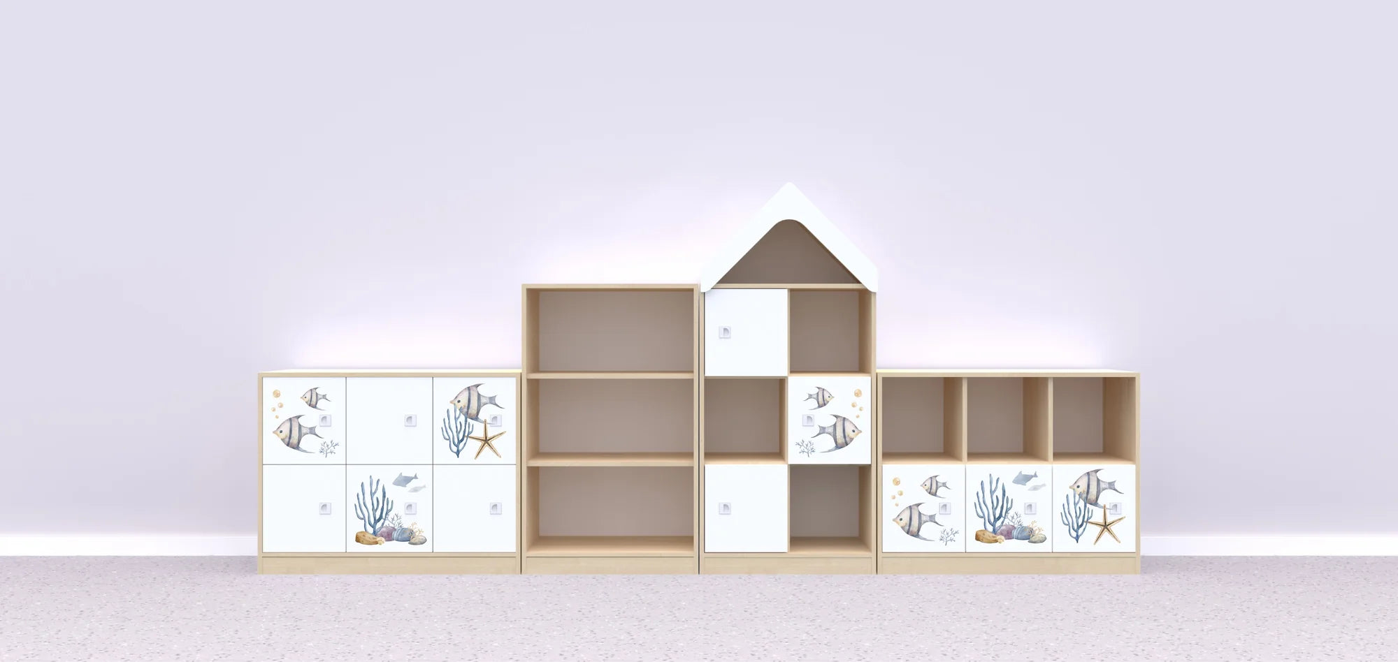 Zestaw mebli BLOX 15 – brzoza / Water