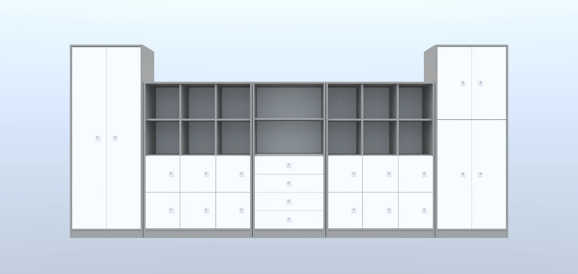 Zestaw mebli BLOX 18 – szary / biały