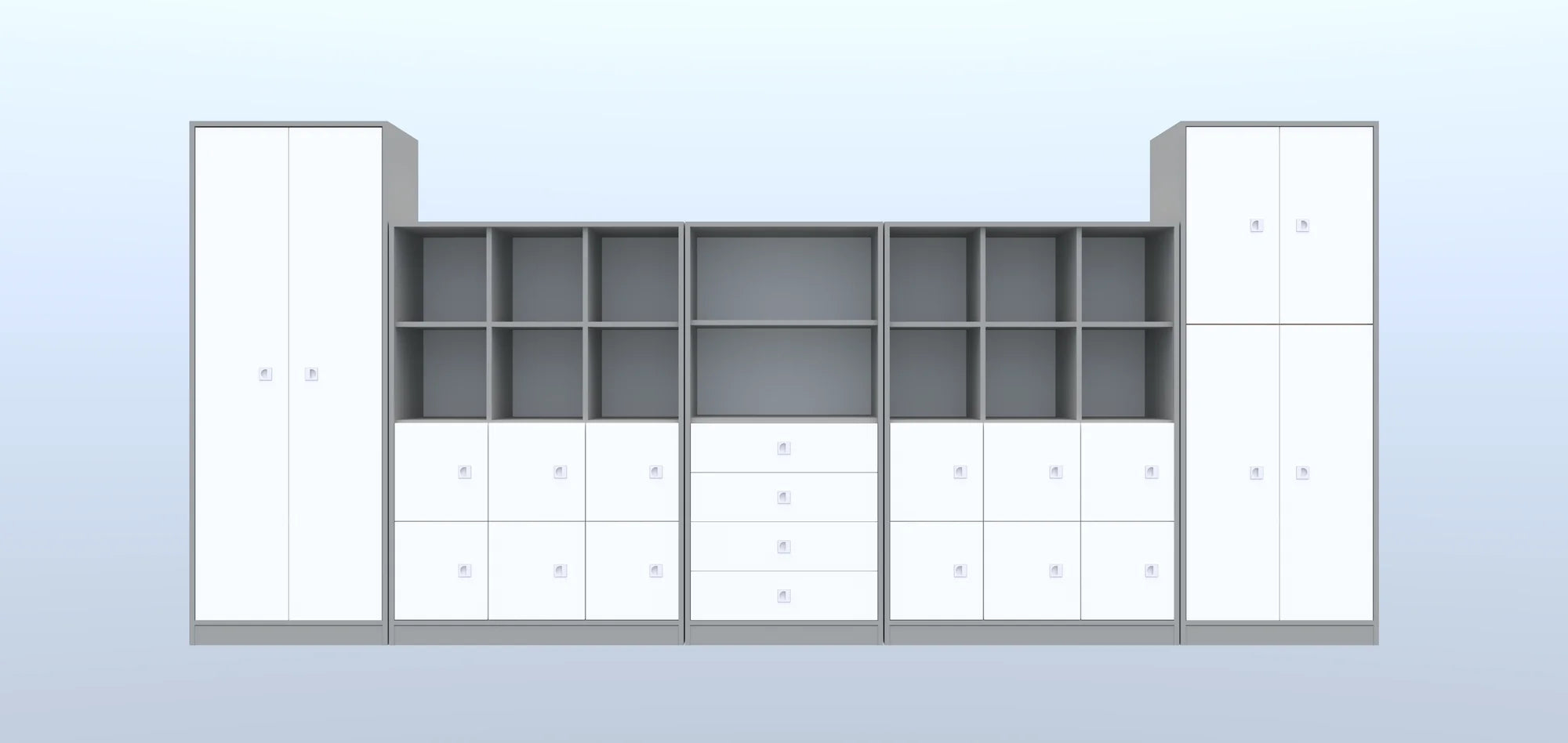 Zestaw mebli BLOX 18 – szary / biały