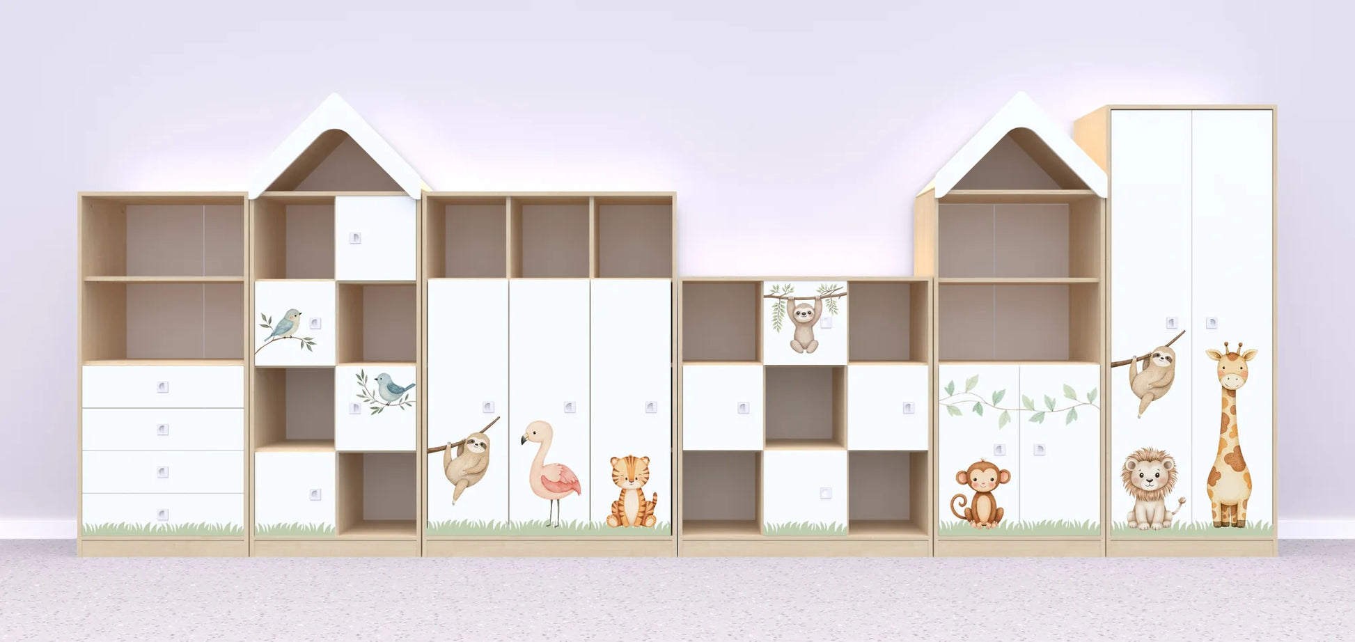 Zestaw mebli BLOX 2 – brzoza / Nature