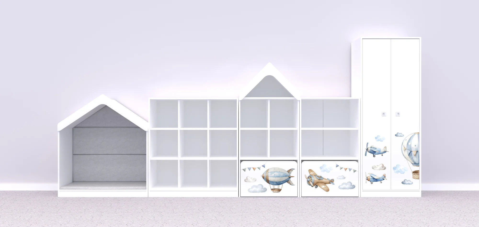 Zestaw mebli BLOX 4 – biały / Air
