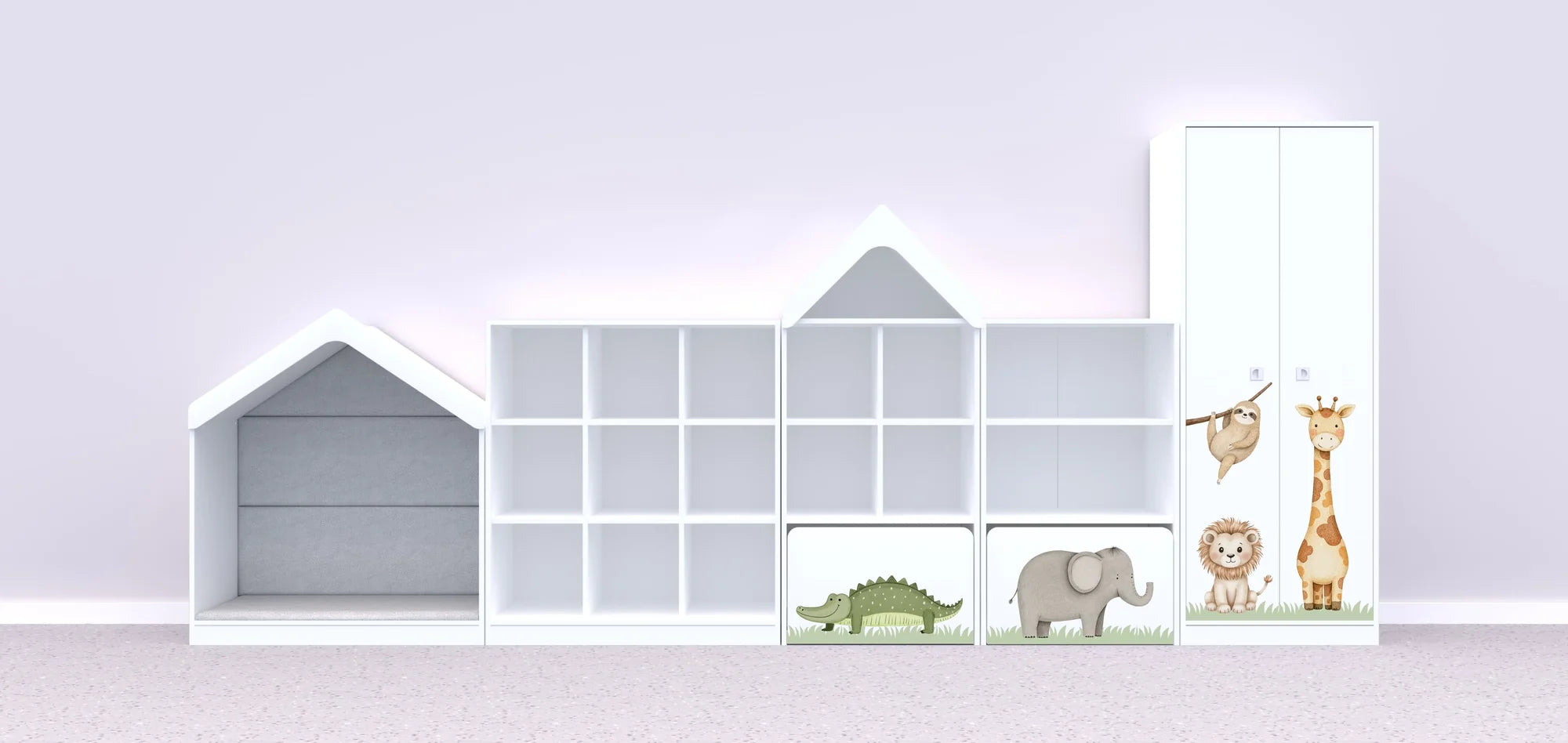 Zestaw mebli BLOX 4 – biały / Nature