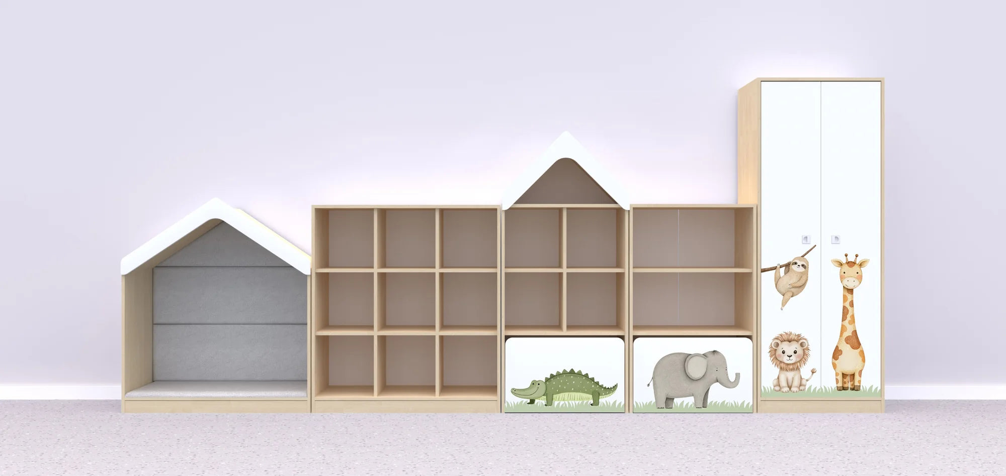 Zestaw mebli BLOX 4 – brzoza / Nature